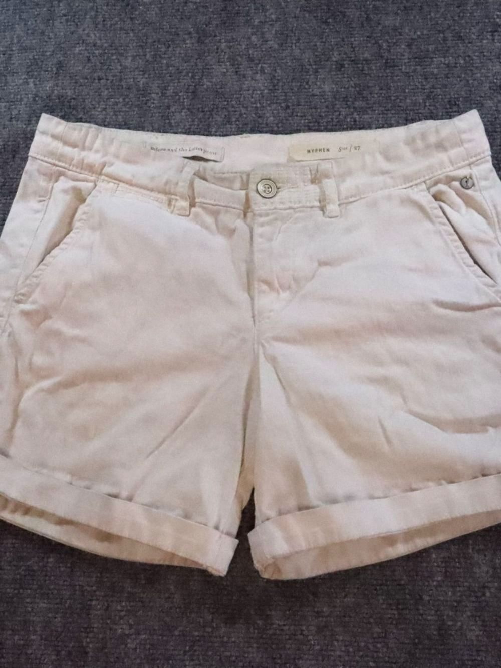 Pilcro and the Letterpress Cream Shorts Womens Size 27 Rolled Hem Anthropologie